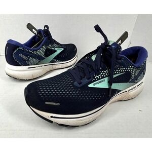 Brooks Ghost 14 Running Shoes Navy Teal Women's 10 Medium B Gym‎ Indoor Used